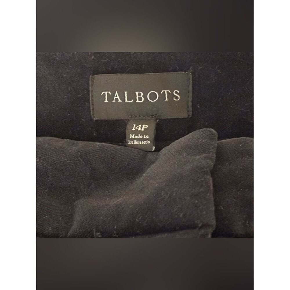 Talbots Black Velveteen Wide Leg Pants 14P Petite High Rise Trousers - Picture 4 of 5